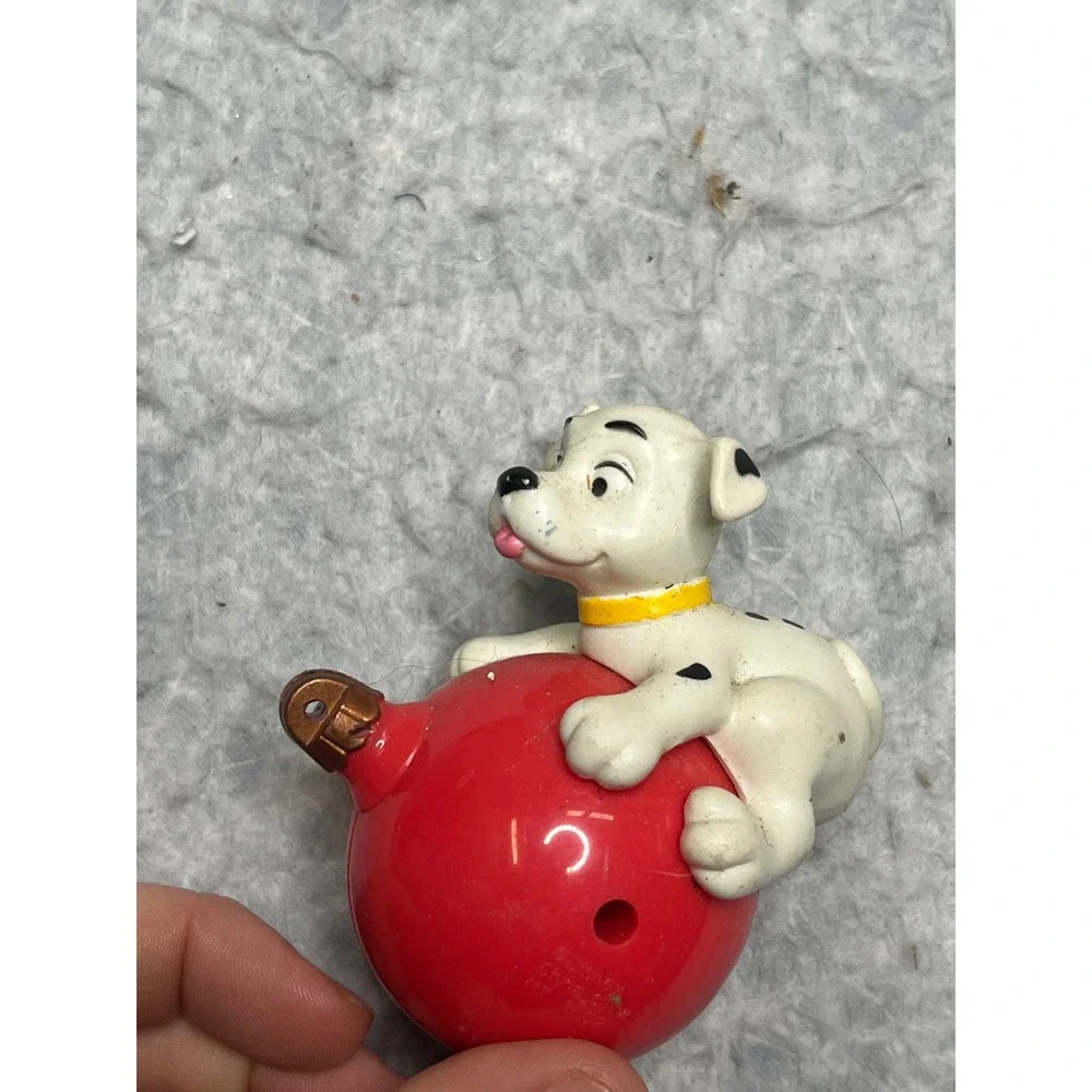Disney 101 Dalmatians Puppy on Red Ornament Christmas Holiday Decoration Vintage